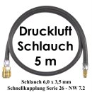 Druckluft Schlauch 6,0 x 3,5 mm mit Schnellkupplung 26 NW...