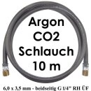 Argon CO2 Schlauch - beidseitig G 1/4" RH ÜM -...