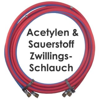Acetylen Sauerstoff Zwillingsschlauch - Ø 12 mm Länge 2,0 m