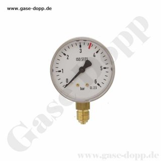 Manometer für Druckminderer Propan von 0 bis 6 bar G1/4" mit Gummischutz 