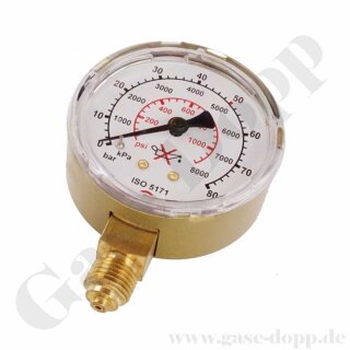 Manometer neutral 0 - 50 /80 bar G1/4 ø 63mm senkrecht CL 2,5