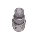 Hydraulikkupplung Steckkupplung Stecker Leckölarm FF Flat Face flach dichtend - Baugröße BG 3 - Anschluss G 1/2" IG - Stecker ADØ 24,5 mm für Muffe ID Ø 38 mm - 350 bar - Stahl verzinkt