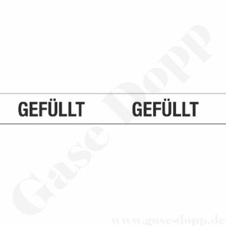 Klebeband bedruckt "GEFÜLLT" - 25 mm x 66 m - BOPP weiß - Klebstoff Acrylat