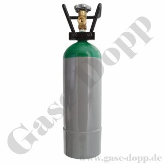 Argon Flasche - 2 Liter - 200 bar - neu - LEER ungefüllt - Flaschenanschluss W21,8x1/14" AG - DIN 477-1 Nr.6 - Stahl - TÜV bis 2030 (Stand 2020)