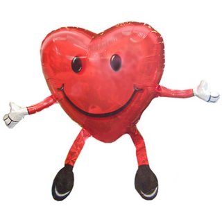Herz rot mit Smily AirWalker Herz 48x66cm