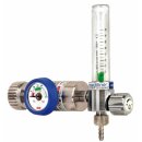Sauerstoff Druckminderer mit Flowmeter 200 bar / 0 - 16 l/min - Anschluss G 3/4" DIN 477-1 Nr.9 Eingang Links - Ausgang 9/16"-18 UNF AG - Medizinprodukt - Medireg FLM 15 O2 D - GCE 0724114