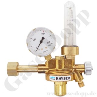Argon CO2 Druckminderer 200 bar / 2 - 9 l/min mit Flowmeter - KAYSER 14240 - nicht mehr lieferbar