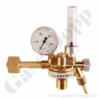 Formiergas Wasserstoff Druckminderer 300 bar 4 - 50 l/min mit Flowmeter - KAYSER 12716