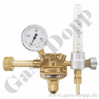 Formiergas Wasserstoff Druckminderer 200 bar 0 - 50 l/min mit Flowmeter - HERCULES CK1702