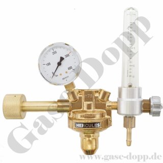 Argon CO2 Druckminderer 300 bar / 0 - 16  l/min mit Flowmeter - HERCULES