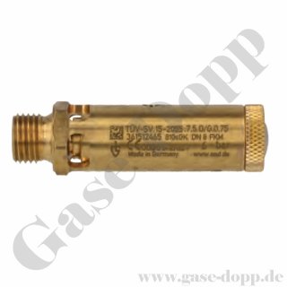 Sicherheitsventil - bestellbarer Ansprechdruck 0,2 - 25 bar - G 3/8" RH AG - Sicherheitsüberdruckventil - Messing