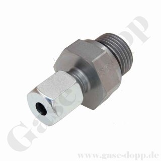 Einschraubverschraubung - RVS 6 mm x G 1/2" AG - S6 Schneidring 6 mm Rohrverschraubung - weichdichtend - 630 bar - Stahl