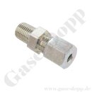 Einschraubverschraubung RVS 6 mm x 1/2" NPT AG - L6 Schneidringverschraubung Rohrverschraubung - 315 bar - Stahl