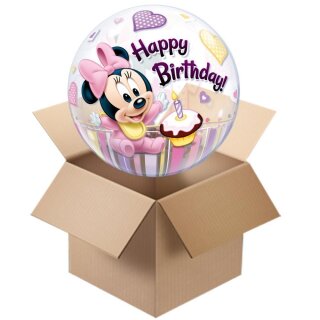 Minnie Mouse 1st Birthday 1er Geburtstag Bubbles - gefüllt mit Ballongas