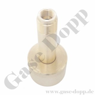 Flaschenanschluss Druckluft 300 bar DIN 477-5 Nr. 56 - W30x2 x G 1/4 RH AG - Länge 90 mm - Rändelmutter / Handanschluss - Messing