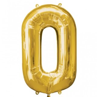 0 - Zahlenballon Gold