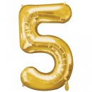 5 - Zahlenballon Gold