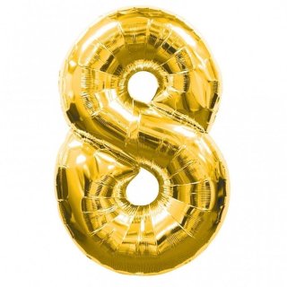 8 - Zahlenballon Gold
