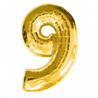 9 - Zahlenballon Gold