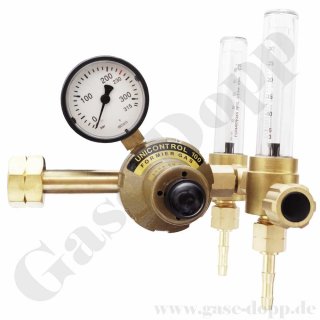 Formiergas Wasserstoff Druckminderer 200 bar 3 - 30 l/min mit Flowmeter - Unicontrol 100 Twin-Flow - GCE RHÖNA 0870033