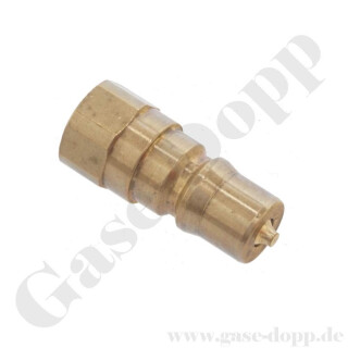 Schnellverschlusskupplung Steckkupplung SVK Stecker - Baugröße BG0 - Anschluss G 1/8" IG - Stecker ADØ 10,9 mm - 300 bar - Messing