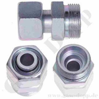 Adapter M14x1,5 AG x M14x1,5 IG vormontiert - L8 - IG ÜM mit Dichtkegel mit O-Ring x AG mit Dichtkegel - 315 bar - Stahl