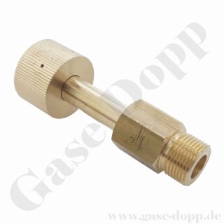 Flaschenanschluss Stickstoff Adapter W24,32x1/14" AG x W30x2" IG ÜM - Stickstoff - Inertgas - DIN 477-1 Nr.10 x DIN 477-5 Nr.54 - max. 200 bar Betriebsdruck - Messing