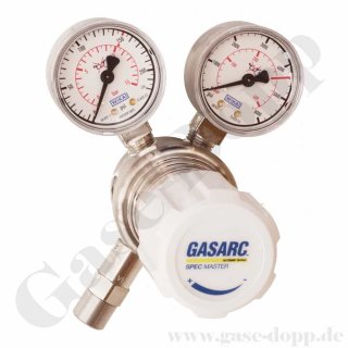 Reinstgasdruckminderer 6.0 200 / 300 bar - bis 10 bar regelbar - 1-stufig - PTFE - Messing vernickelt - GASARC SPEC MASTER HPS600
