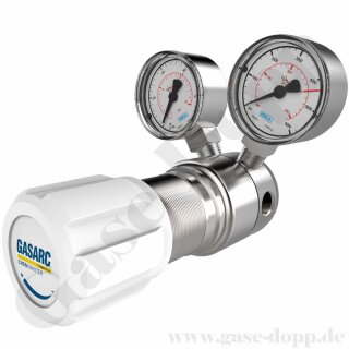 Reinstgasdruckminderer 200 / 300 bar - 0,5 bis 20 bar regelbar - 1-stufig - IN / OUT NPT 1/4" IG - 6 Port - Eingang Rechts - FKM - Edelstahl 6.0 - GASARC CHEM MASTER SGS621