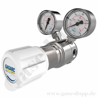 Reinstgasdruckminderer 200 / 300 bar - 0,5 bis 20 bar regelbar - 1-stufig - IN / OUT NPT 1/4" IG - 6 Port - Eingang Rechts - EPDM - Messing vernickelt 6.0 - GASARC SPEC MASTER HPS622