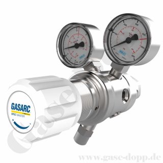 Reinstgasdruckminderer 6.0 200 / 300 bar - bis 10 bar regelbar - 2-stufig - PTFE / FKM - Messing vernickelt - GASARC SPEC MASTER HPT601