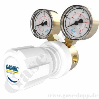 Reinstgasdruckminderer 4.5 200 / 300 bar - bis 10 bar regelbar - 1-stufig - PTFE - Messing - GASARC TECH MASTER GPS400