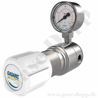 Reinstgas 6.0 Leitungsdruckminderer 300 bar - bis 20 bar regelbar - 1-stufig - EPDM - Messing vernickelt - GASARC SPEC MASTER HPL622