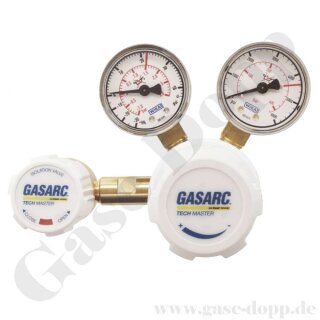 Reinstgasdruckminderer 4.5 200 / 300 bar - bis 1,5 bar regelbar - 2-stufig - FKM - Messing - Ausgang On/Off Ventil 1/4" NPT IG - GASARC TECH MASTER GPT401