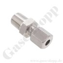 Einschraubverschraubung - RVS 12 mm x 1/4" NPT AG - S12 Schneidringverschraubung Rohrverschraubung - 630 bar - Edelstahl