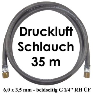 Druckluft Schlauch 35 m - 6,0 x 3,5 mm 20 bar beidseitig G 1/4 RH ÜF