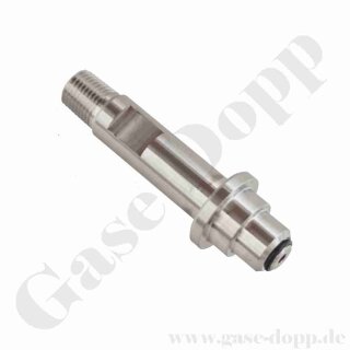 Stutzen DIN 477-5 Nr.54 x 1/4" NPT AG - für W30x2" 300 bar Überwurfmutter / Rändelmutter - Inertgas Stickstoff Argon Helium - Edelstahl