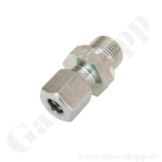 Einschraubverschraubung - RVS 8 mm x G 3/8" AG - L8 Schneidring 8 mm Rohrverschraubung - Dichtkante - 315 bar - Stahl