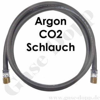 Argon CO2 Schlauch ID Ø 6 mm x 3,5 mm - beidseitig G 3/8" RH ÜM -  Länge 0,5 m