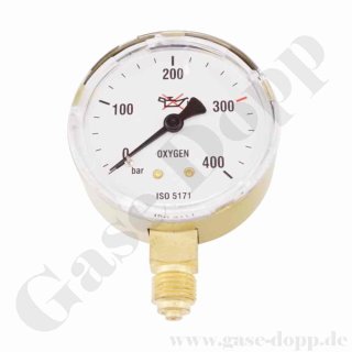 Manometer Sauerstoff 0 - 300 bar / 400 bar G1/4 ø 63 mm senkrecht CL 2,5