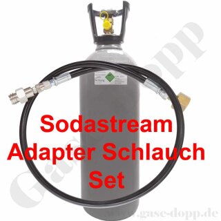 Sodastream Schlauch Adapter Set - 10 kg CO2 Flasche + 4,0 m Schlauch - Importflasche direkt an den Sprudler anschließen