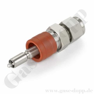 Schnellkupplung QC4 - Stecker DESO (geöffnet - absperrend) - max. 206 bar / 204°C - Anschluss KRV 1/4 - Edelstahl - HAM-LET