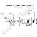 Wandadapter für Labor Entnahmedruckminderer - Eingang 1/4" NPT IG - Ausgang G 3/8" AG - Messsing - GASARC RSP00238