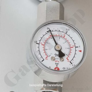 Manometer Ø 50 mm -1,0 bis 1,5 bar / 1 bar - 1/4 NPT AG Anschluss (6 Uhr) - Edelstahl