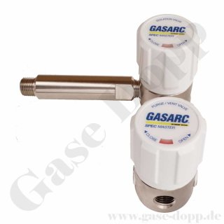 Spüloption Druckentlasstung Option B - GASARC - Messing vernickelt - 300 bar - Anschlüsse 1/4 NPT