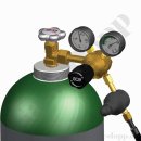 Gassparventil - fest eingestelltem Durchfluss - max. 30 bar - IN  G 1/4" IG / OUT G 1/4" AG - Gassparer für Flaschendruckminderer - GCE GS40F F21310006