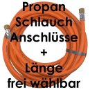 Propanschlauch - Ø 16 mm - Anschlüsse 7/16"-20 UNF IG ÜM + 7/16"-20 UNF IG ÜM - Länge 1,0 Meter