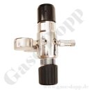 Leitungsdruckminderer 200 bar - bis 1 bar regelbar - 2-stufig - IN / OUT NPT 1/4" IG - 6 Port - Eingang Links - 3 m³/h - ohne Sicherheitsüberdruckventil - Messing verchromt 6.0 - GCE Druva LPLLVDJ