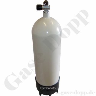 Atemluftflasche / Tauchflasche 20 Liter 232 bar mit Doppelventil - Standfuß - 10 Jahre TÜV - Industrieanwendung - leer