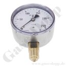 Manometer 0 - 250 mbar - Ø 63 mm - Kapselfedermanometer KL 1.6 - Edelstahl - Anschluss G 1/4" unten